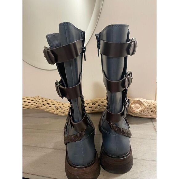 New Free People Billie Buckle Boots Size 7 - Picture 5 of 8